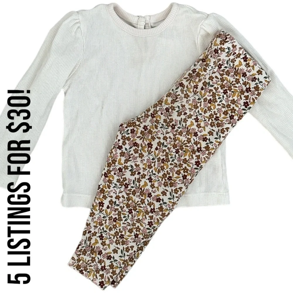 Little Me Long Sleeve & Carter’s Fall Harvest Leggings Baby Girl 18 months